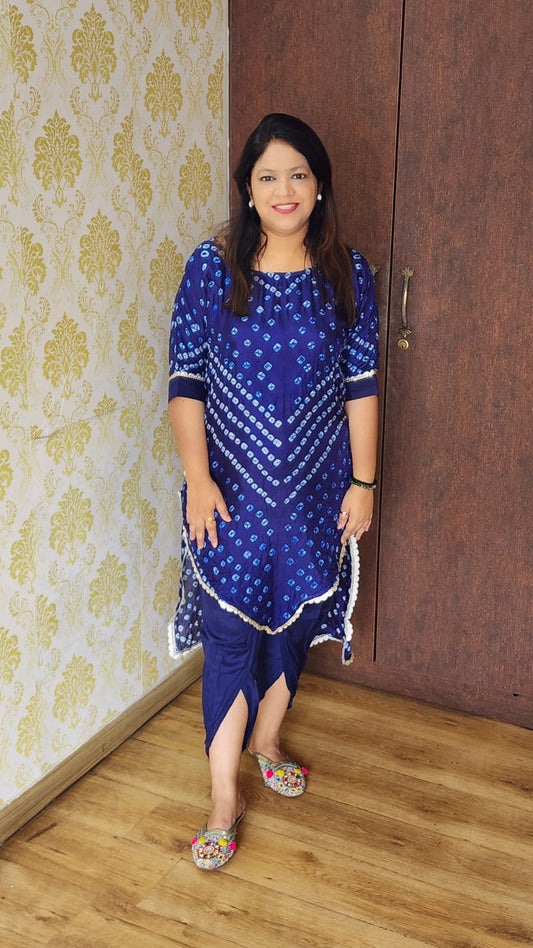 Blue pure silk with mul lining and santoon silk bottom (A346)