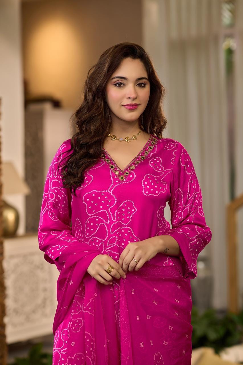 Pure gaji silk three piece set (C436)