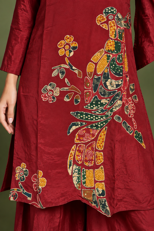 Pure crape with lining paired with wide leg plazo smart two piece cordset (S387)
