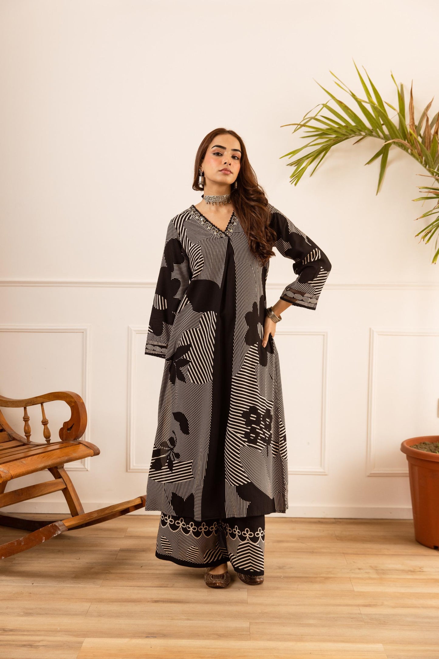 Cotton modal smart two piece cordset (B300)