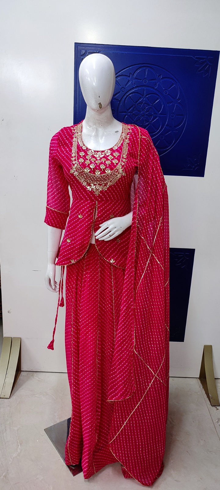 Rani pink georgette three piece set (A482)