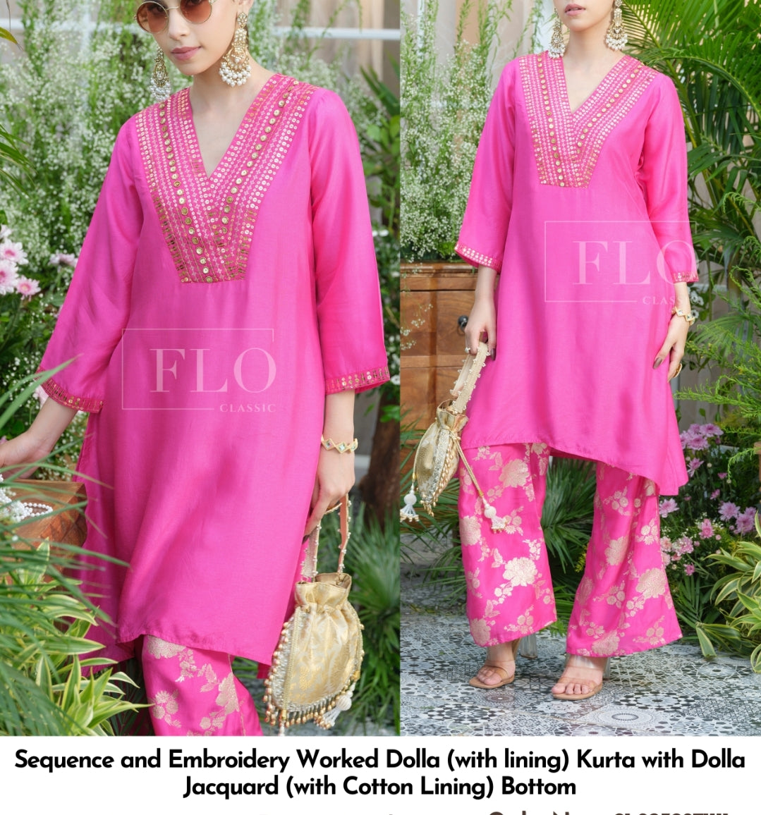 Pure mul silk with lining designer two piece cordset (A1015)