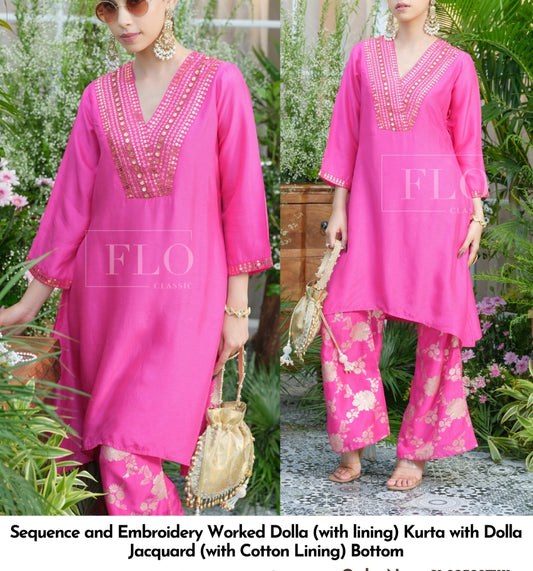 Pure mul silk with lining designer two piece cordset (A1015)