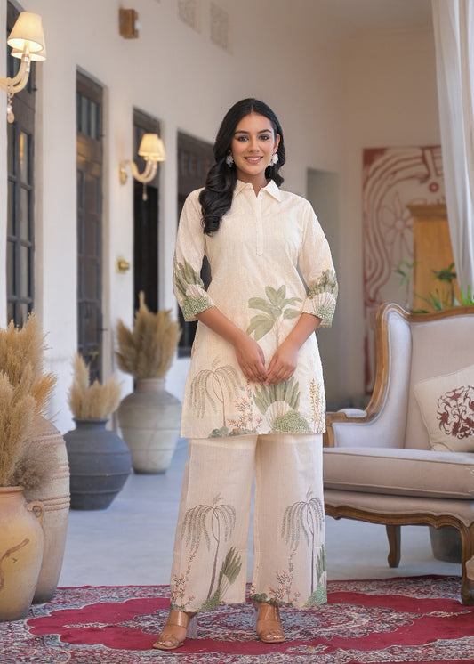 Light green with lining fully thread work two piece cordset (slim fit advice one size up) (P2048)