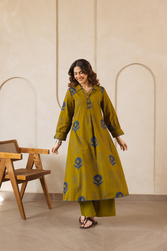 Handloom cotton smart two piece cordset (C281)