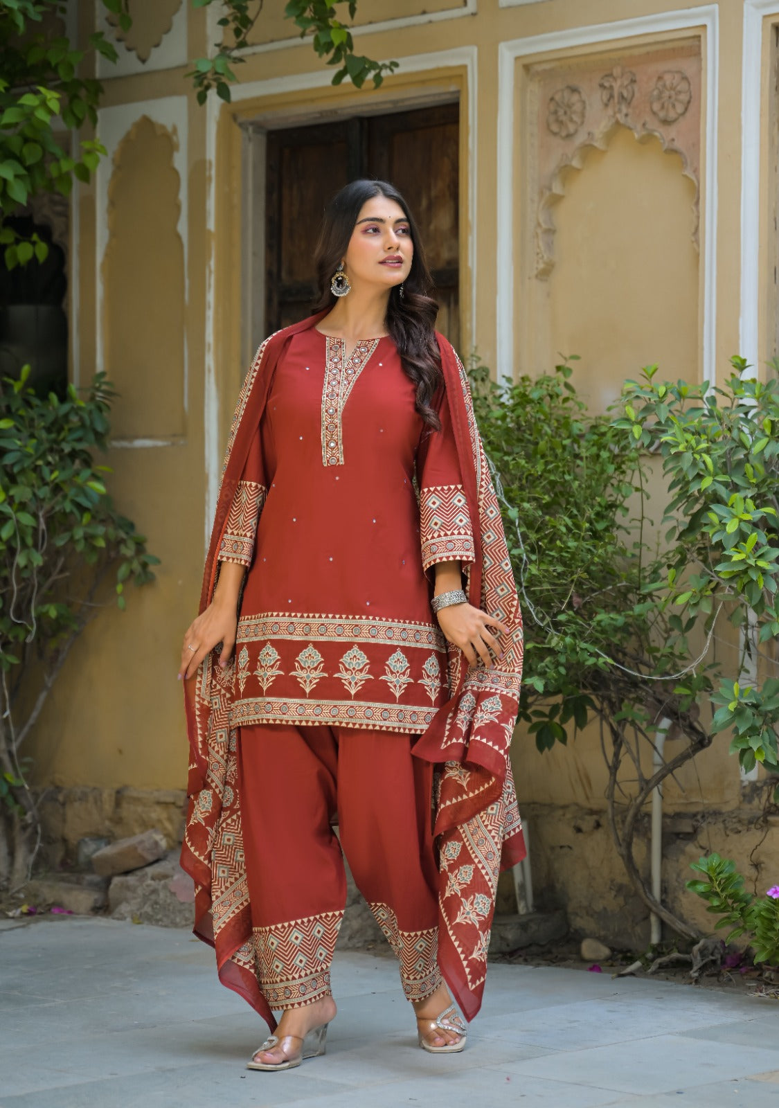 Pure cotton with farshi salwar three piece set (C449)