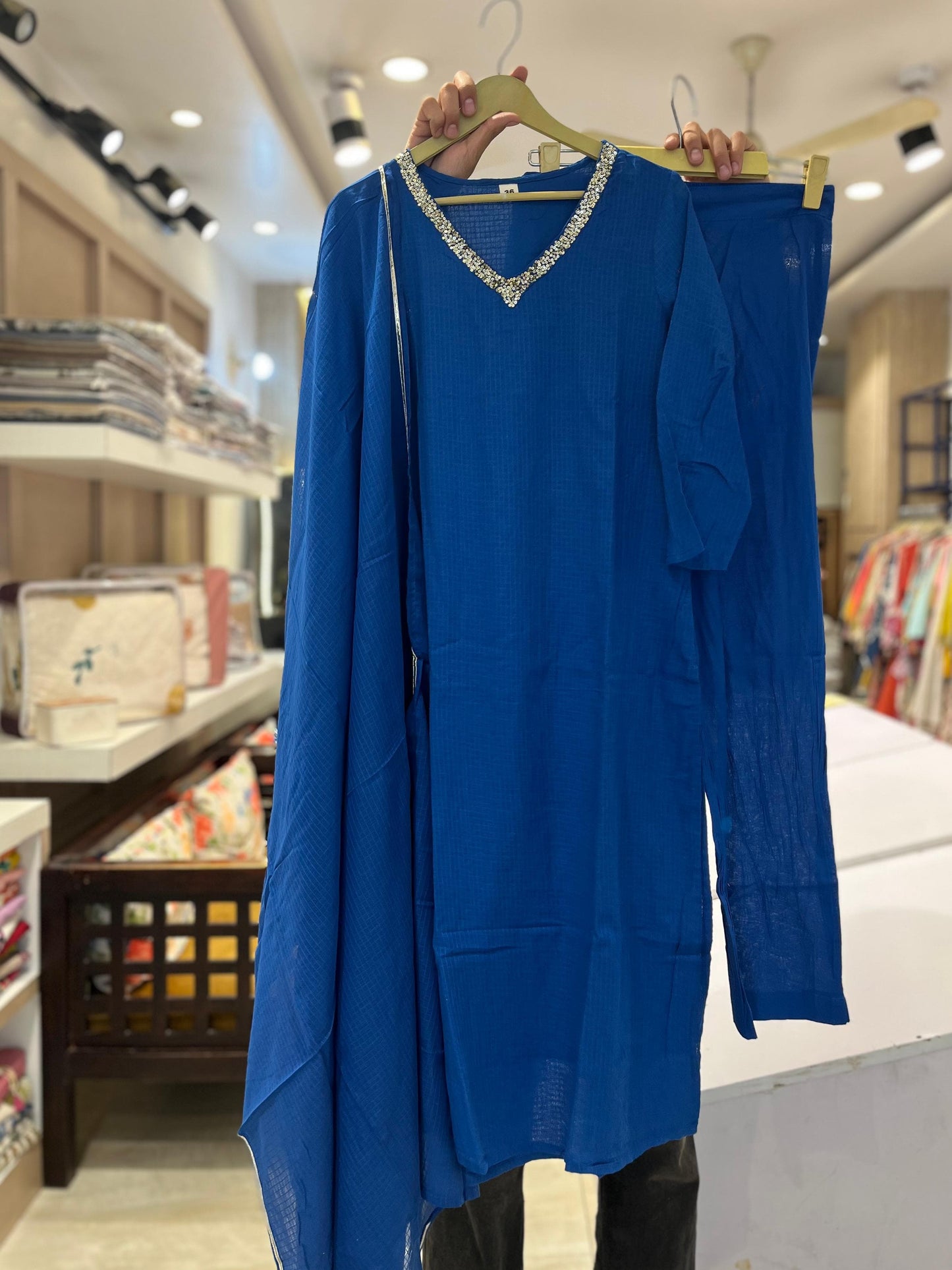 Soft kota doriya with lining three piece set (S333)