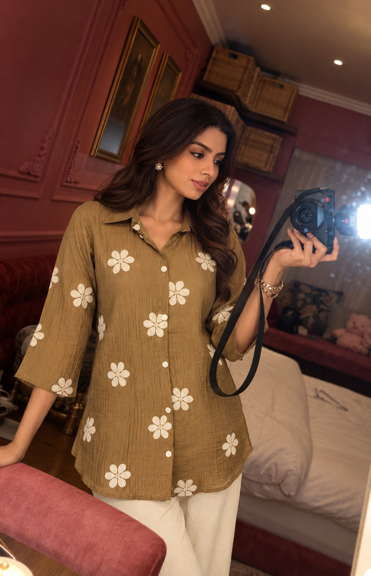 Imported cotton with wide plazo two piece cordset (S429)