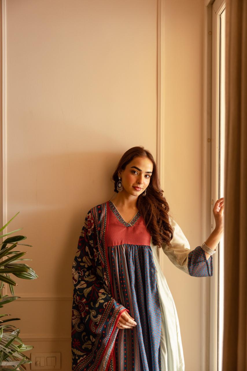 Pure mul silk with lining designer three piece set (B348)