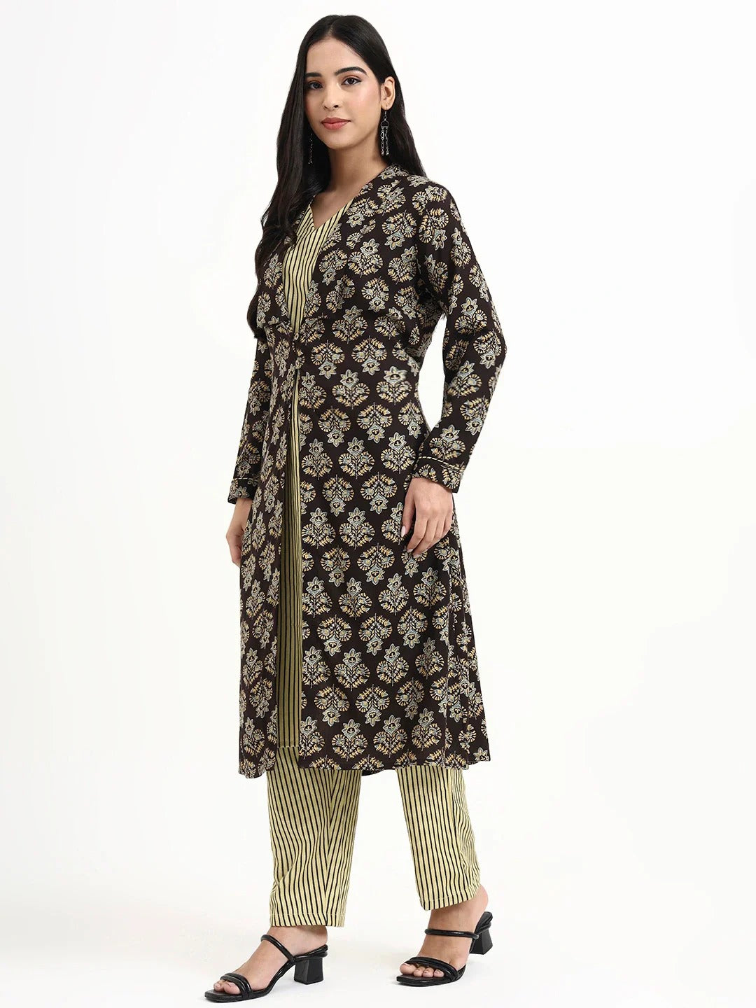 Pure cotton ajrakh print three piece set (A1835)