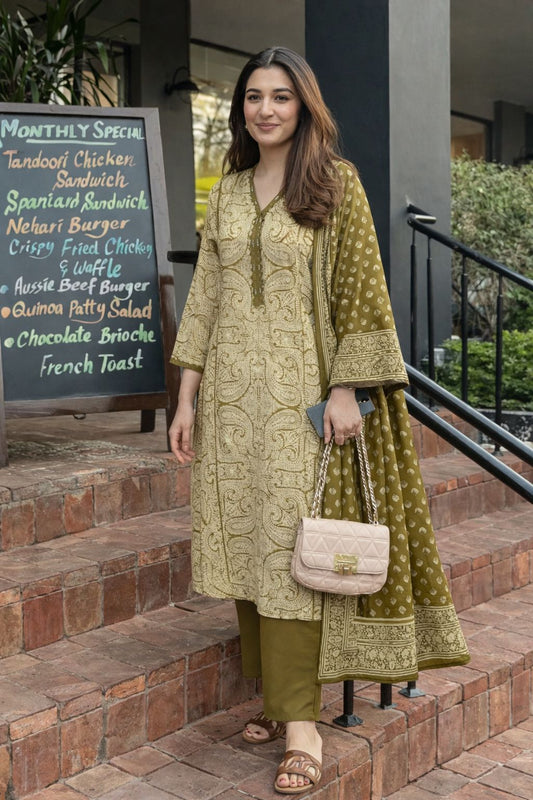 Pure cotton kalamkari three piece set (B314)