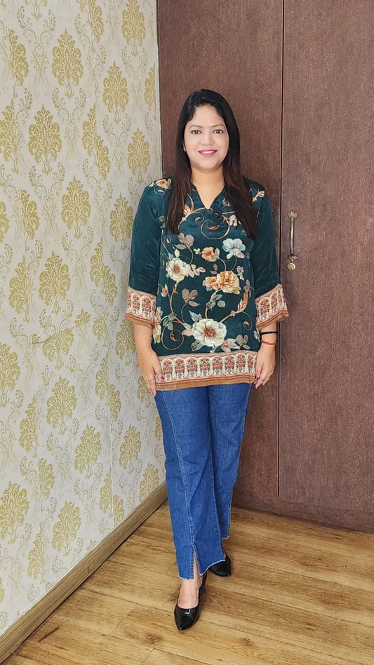 Green Only crape top (A1039)