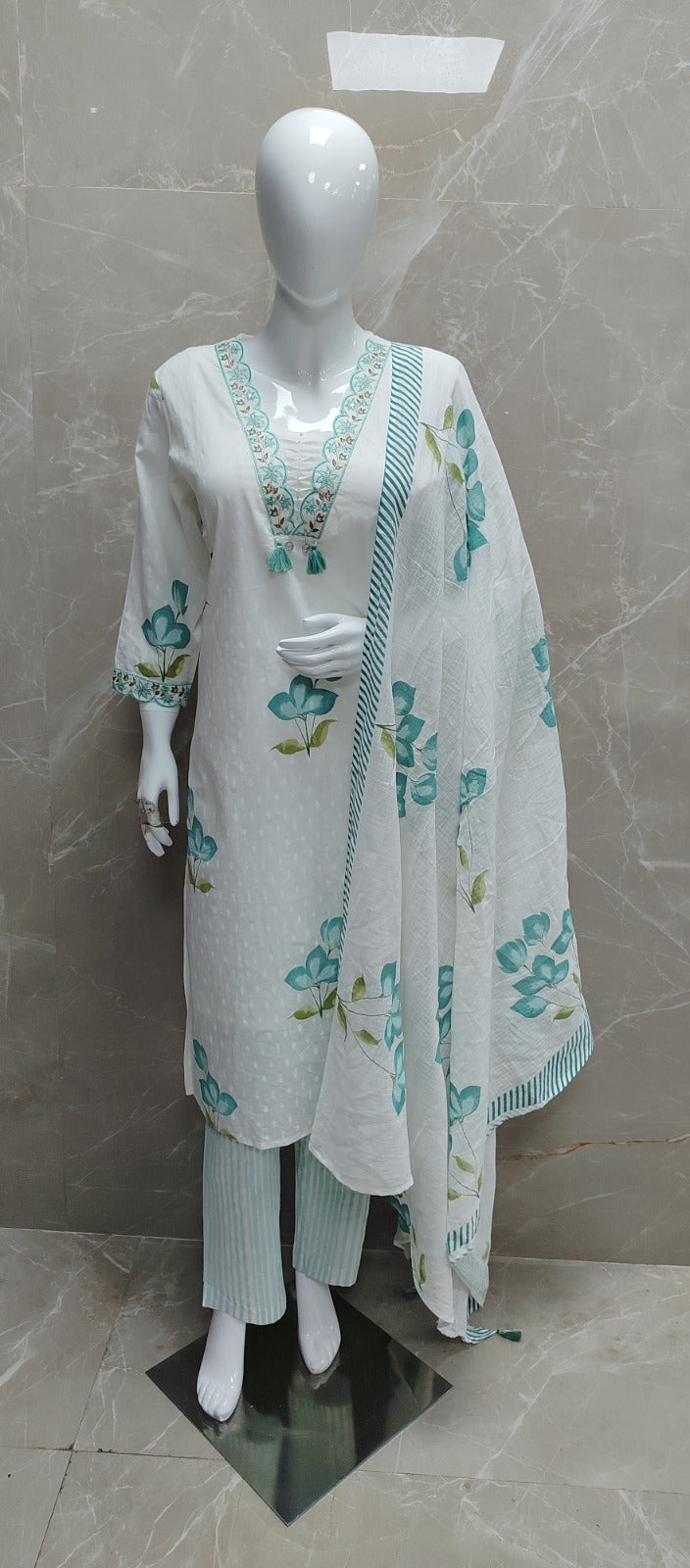 Pure cotton with lining three piece set (B665)
