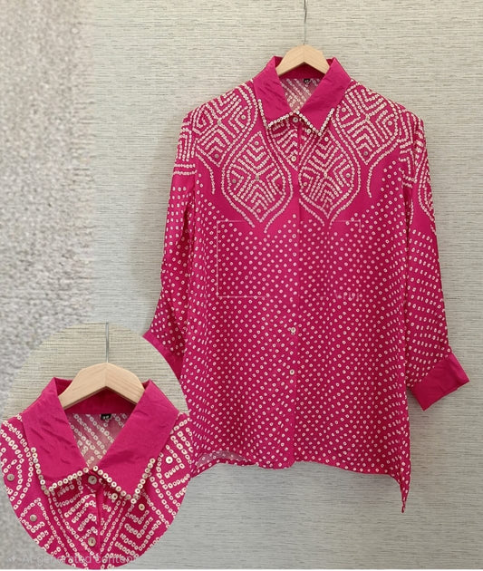 Pure crape bandani print shirt  (B502)