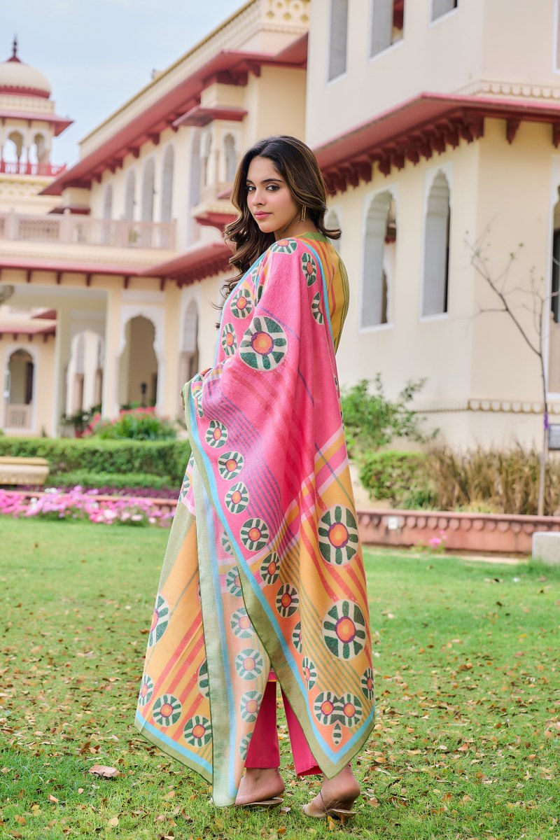 Cotton linen with real mirror perfect for summer three piece set (S143)