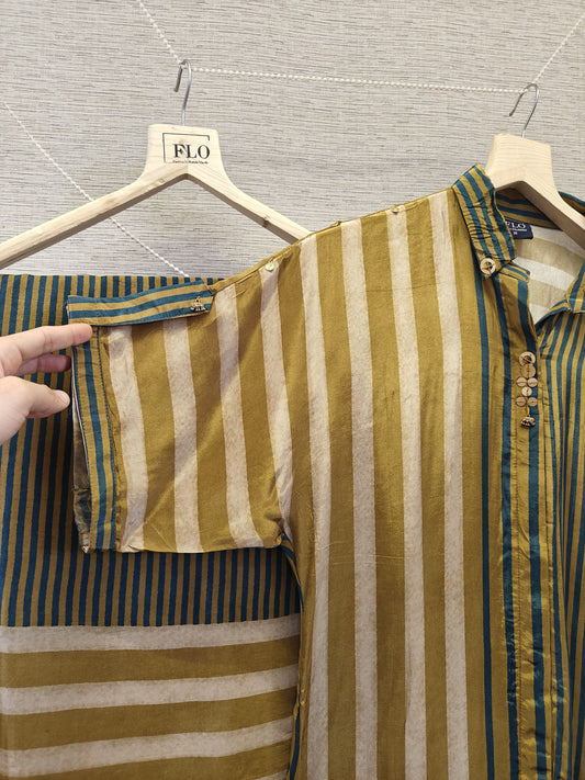 Natural crape strips smart two piece cordset (C166)