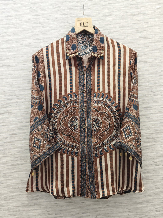 Pure crape smart shirt (C141)