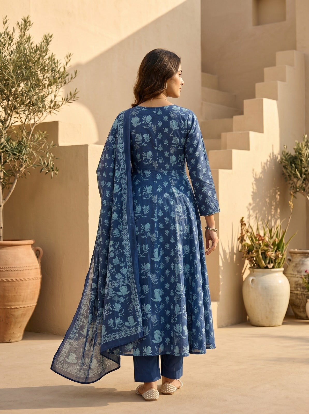 Mul cotton with lining beautiful three piece set (C385)