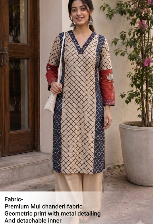 Mul chanderi smart two piece cordset (C557)