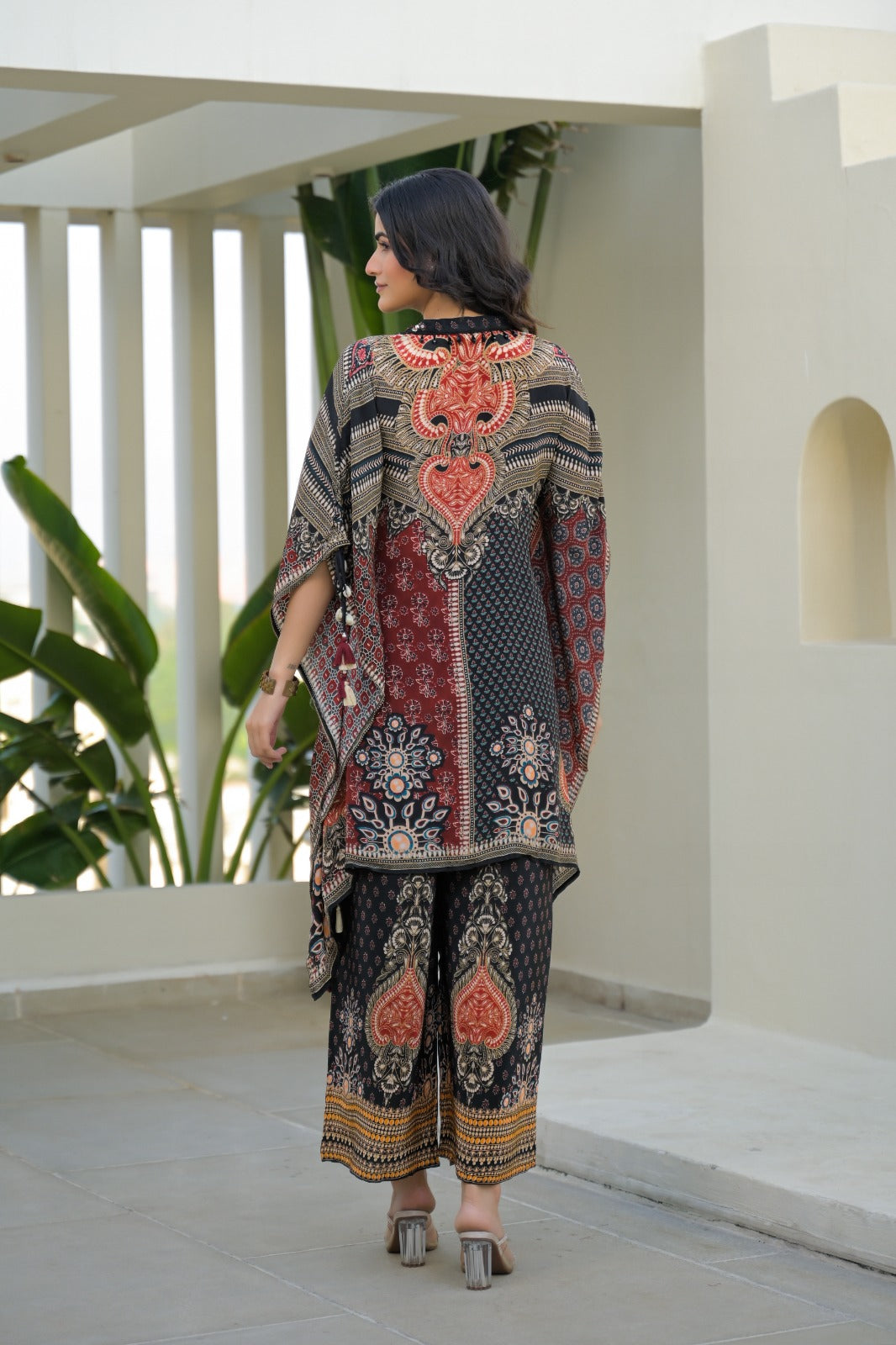 Pure Crape stylish kaftan stylish cordset (C799)