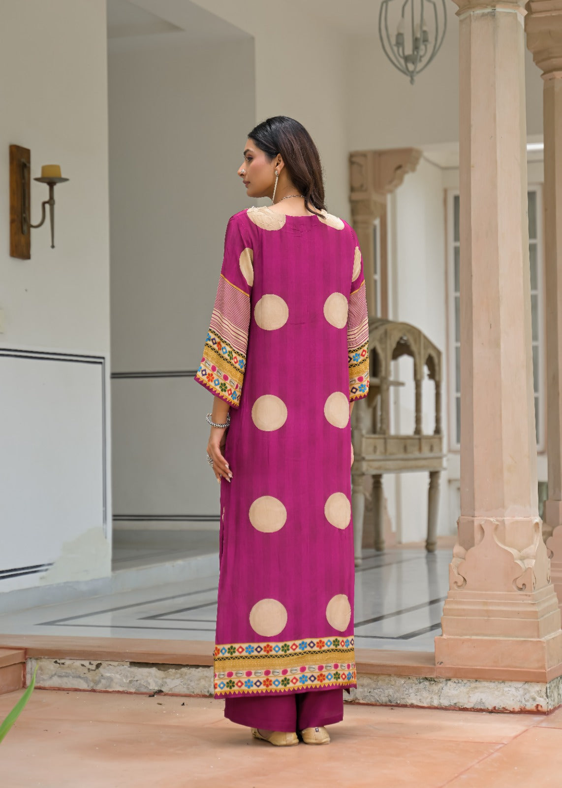 Pure crape with lining pheran pattern smart two piece cordset (C645)