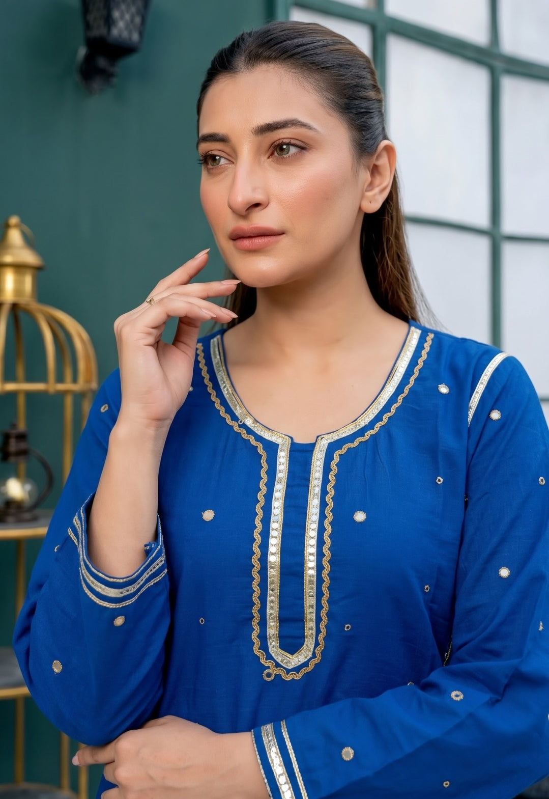 Mul cotton with lining smart two piece cordset (C531)