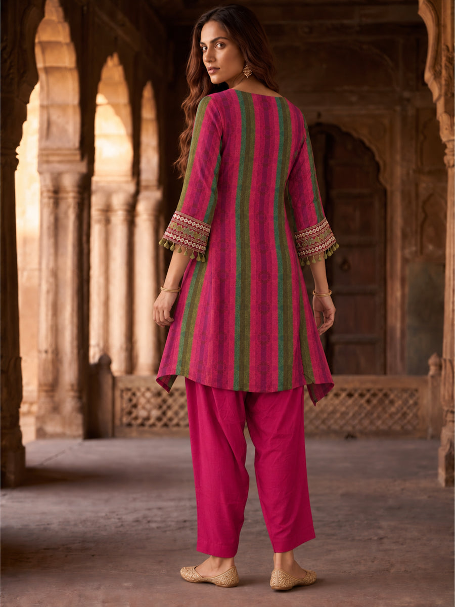 Pure muslin with heavy gota work detailing paired with farshi salwar smart two piece cordset (S361) (next week dispatch)