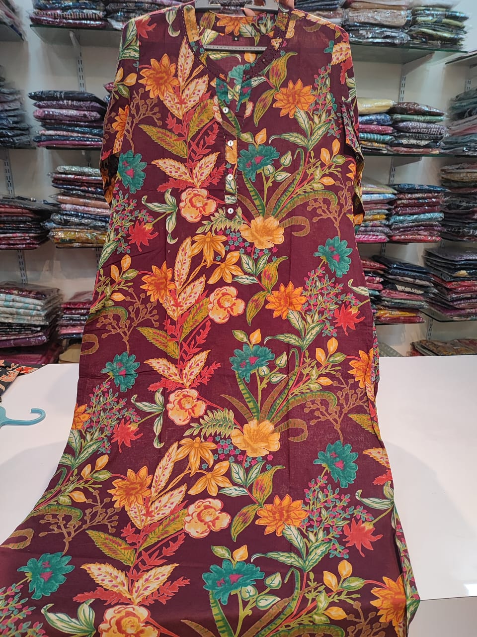 Mahroon kalamkari only kurta (P599)