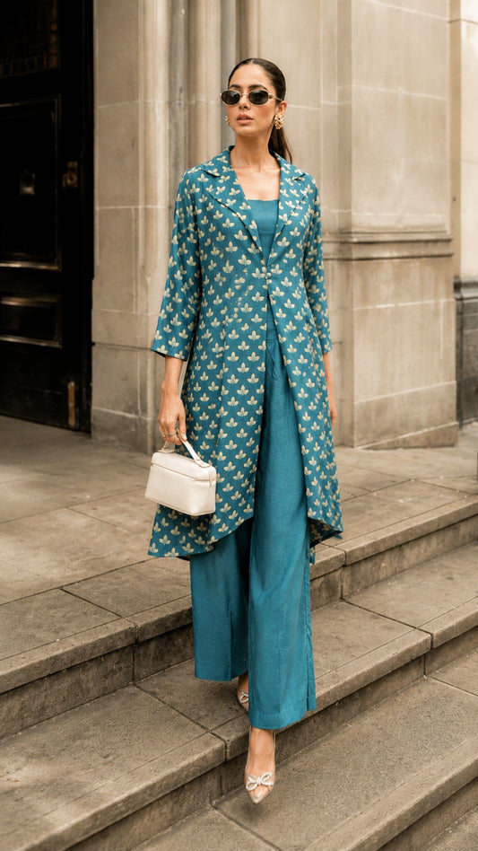 Pure muslin smart three piece set (B1034)