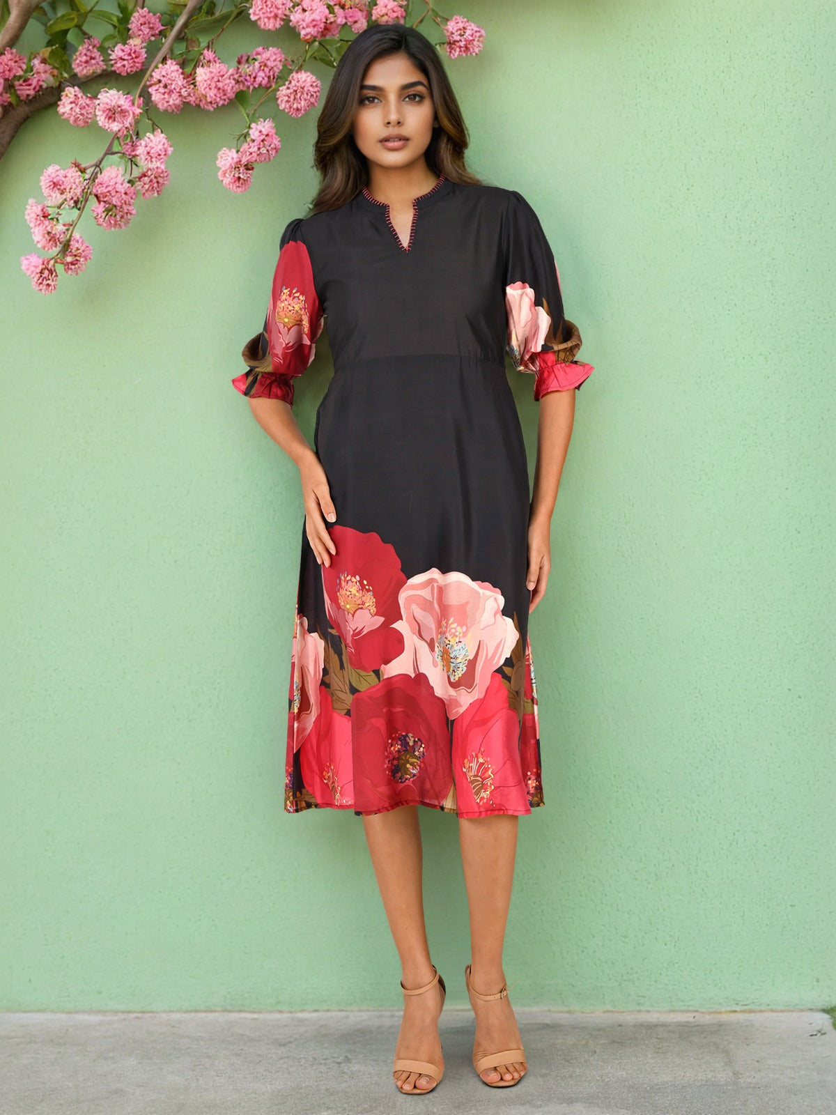 Pure muslin one piece dress (A1805)