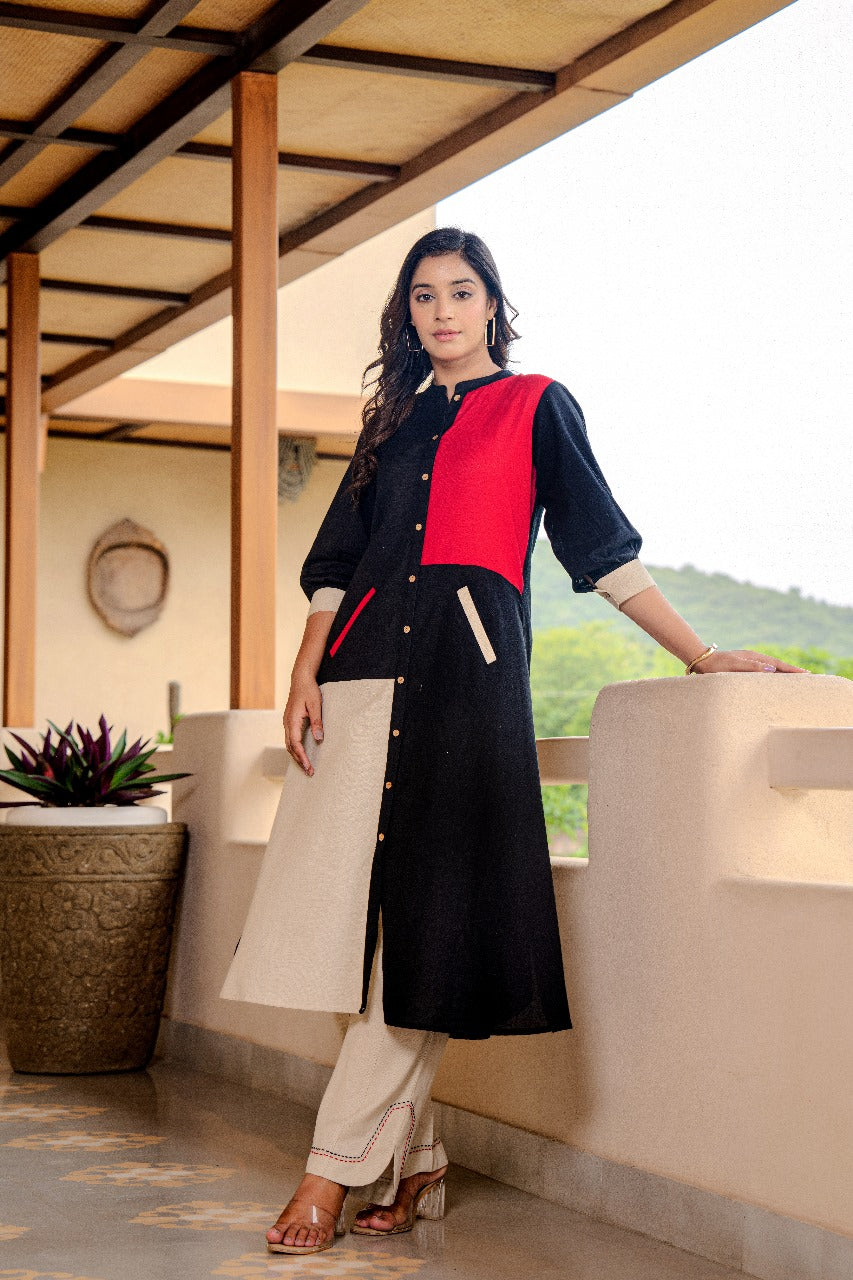 Cotton linen stylish two piece cordset (A1137)