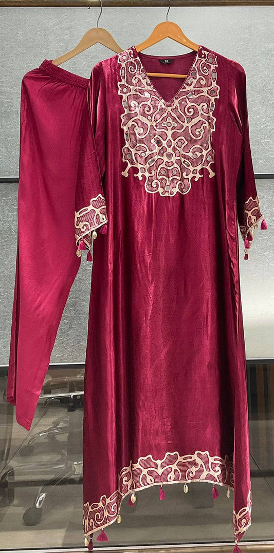 Pure gaji silk with mul lining stylish two piece cordset (B661)