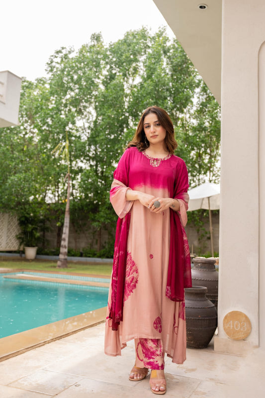 Pure muslin omare three piece set (A670)