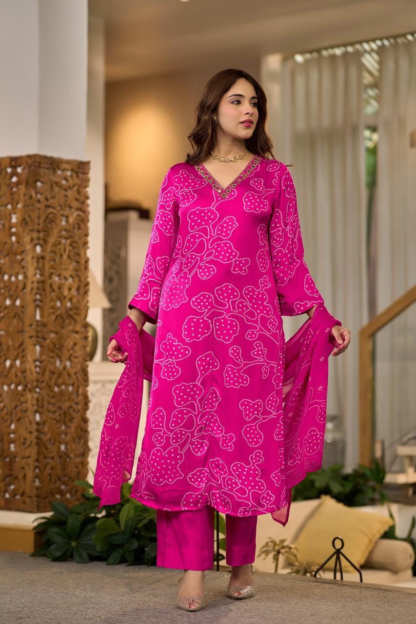 Pure gaji silk three piece set (C436)