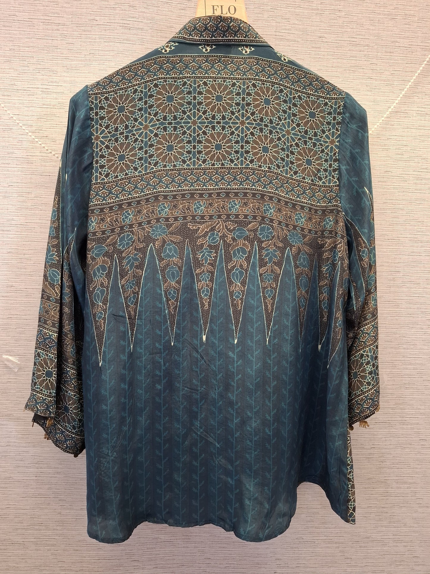 Pure crape Ajrakh print smart shirt (B991)