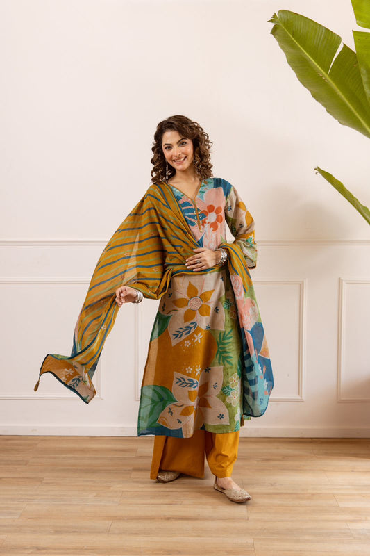 Pure cotton digital print very smart three piece set (B444) (dispatch next week)