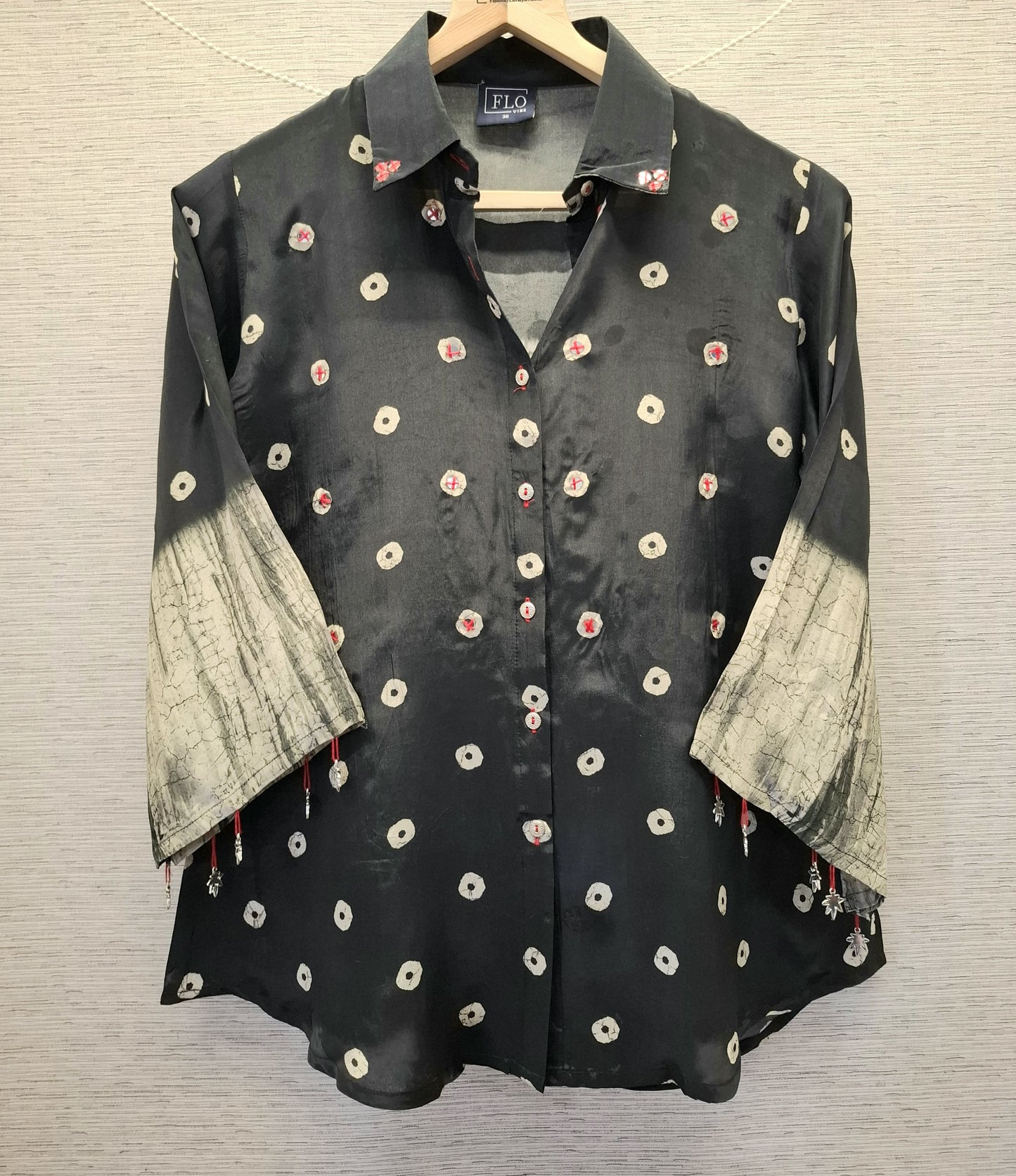 Pure crape bandani print smart shirt (C264)