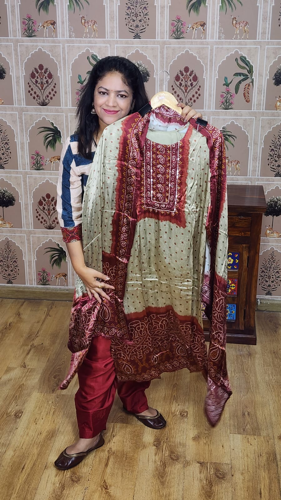 Pure gaji silk three piece set (C766)