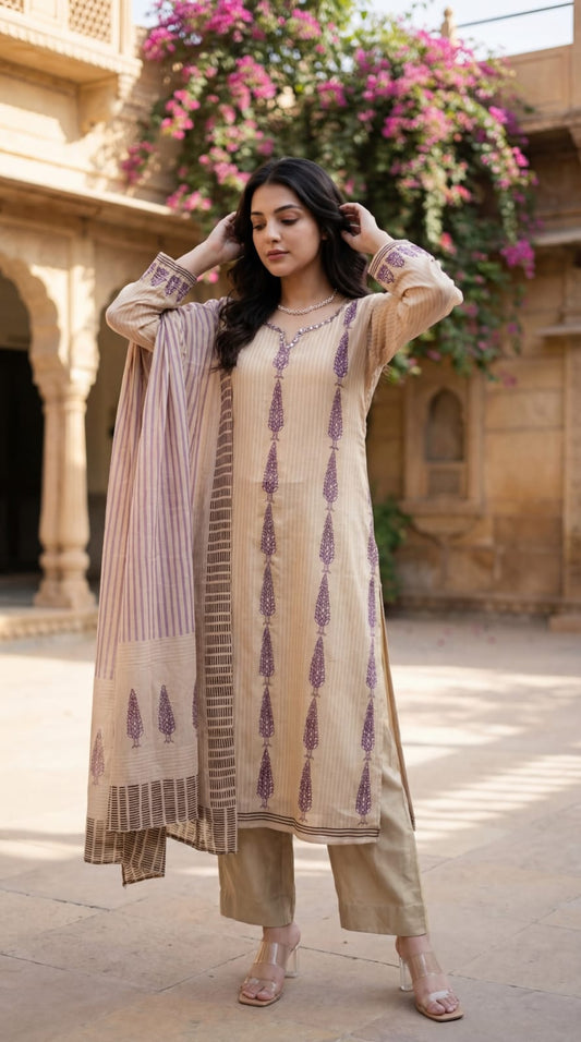 Soft organza with mul lining designer three piece set (A1976)