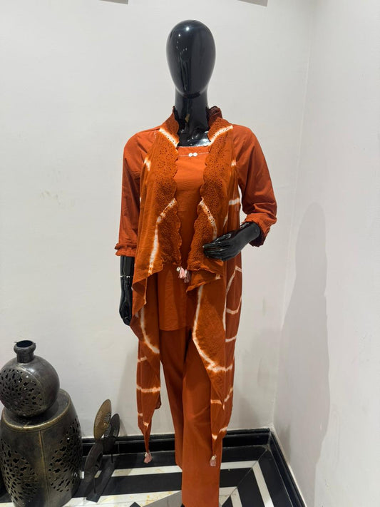 Pure cotton with detachable shrug three piece set (A1371)