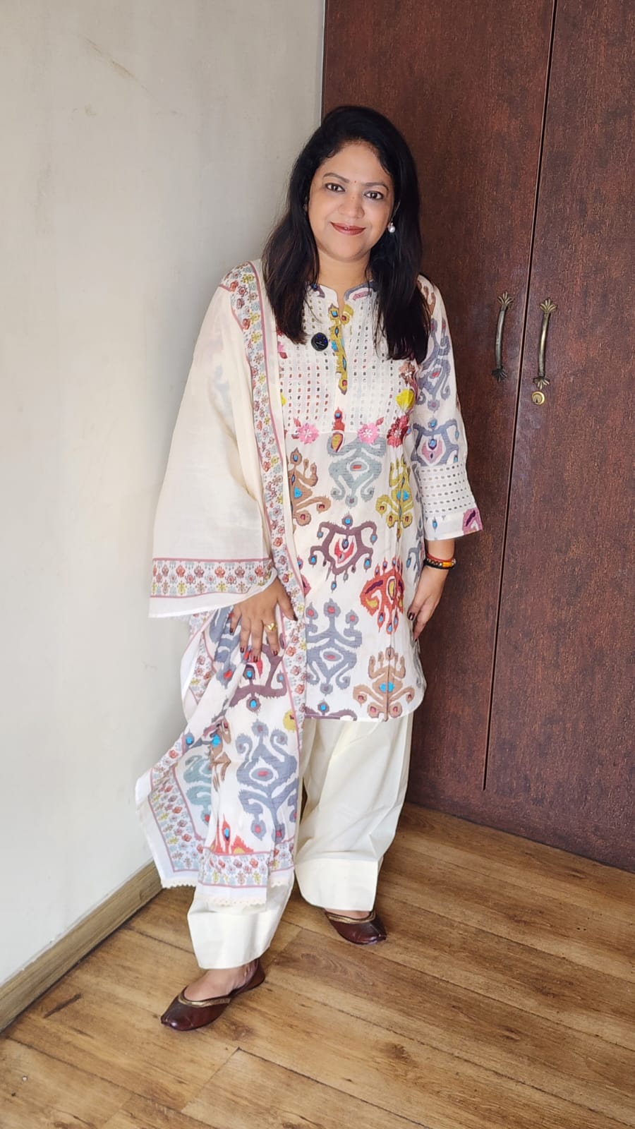 Pure cotton with farshi salwar three piece set (C592)