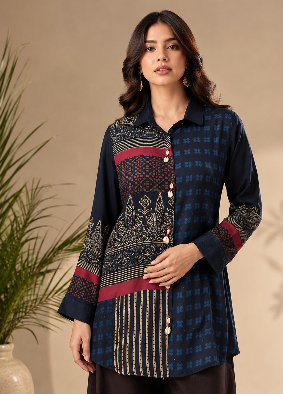 Crape smart shirt (B791)