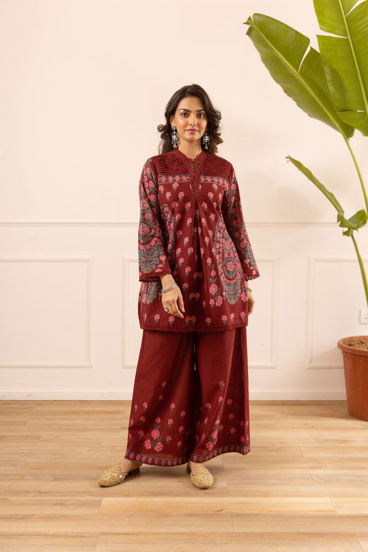 Cotton modal stylish two piece cordset digital print (S444)