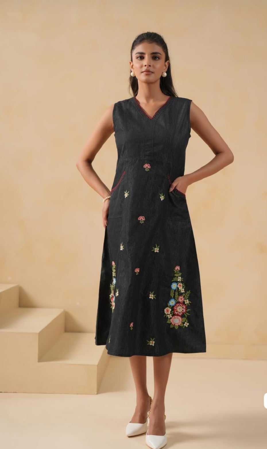 Denim one piece dress (A1947)