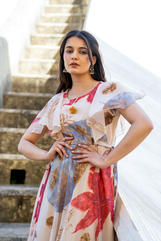 Pure chiffon with mul lining one piece dress (P2313)
