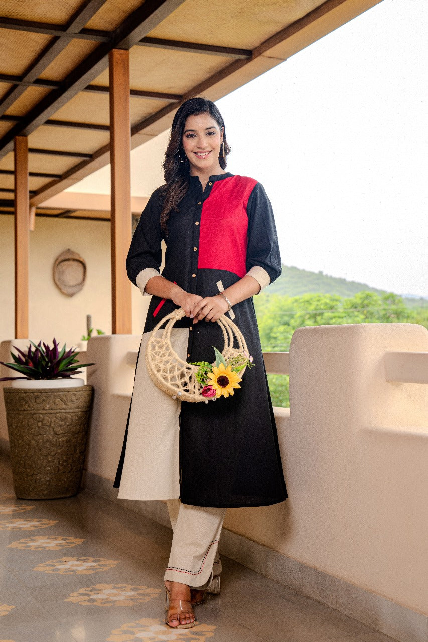 Cotton linen stylish two piece cordset (A1137)