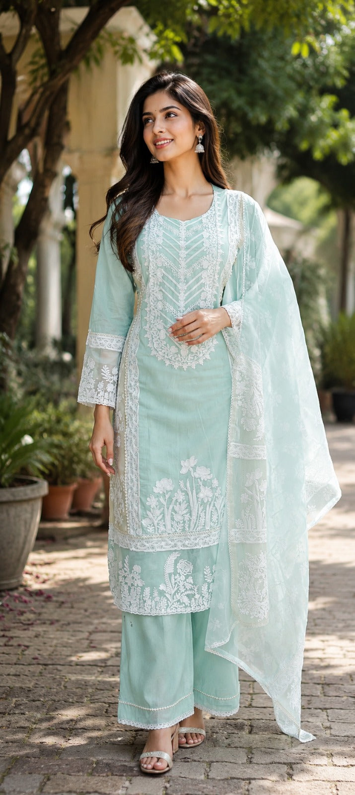 Pakistani pattern with a work smart three piece set (S258)