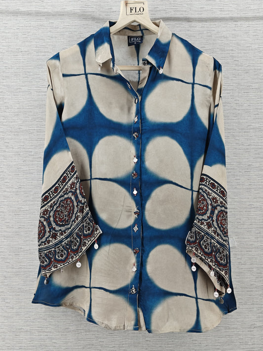 Pure crape smart shirt (C595)
