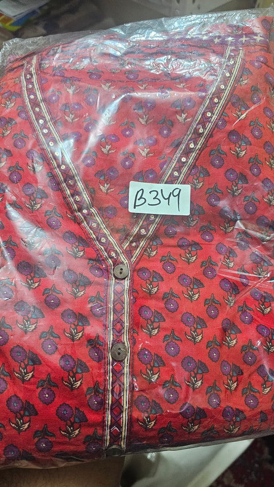 Smart one piece pure cotton dress (B349)