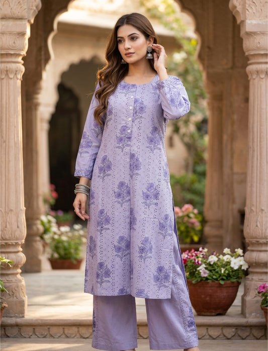 Cotton shifali with lining smart two piece cordset (B976)